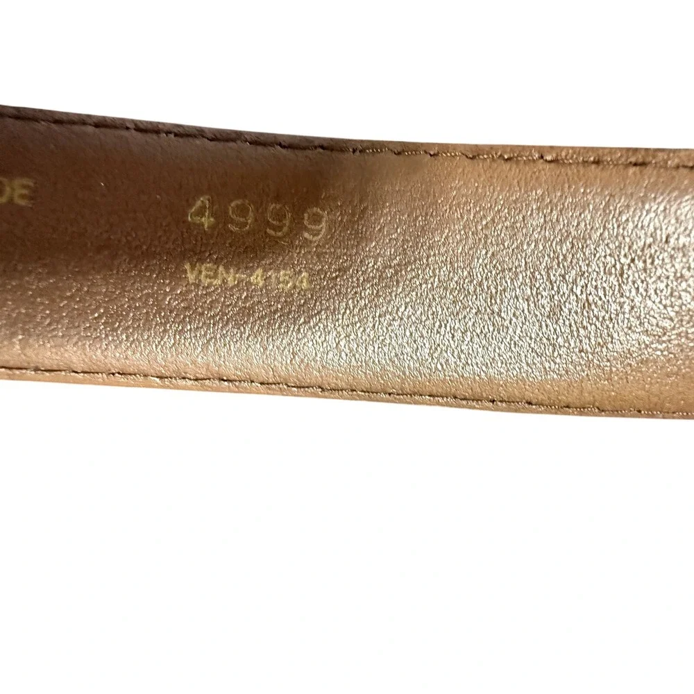 VNG Brown Stitched Leather Dress Belt - Men's Size 38 USA full grain cowhide‎